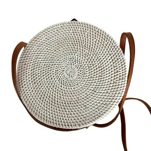 Handmade Woven Rattan Wicker Basket Shoulder Bag - Picture 5 of 7